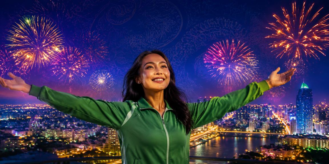 Pemain menikmati permainan kasino baru dengan latar festival neon cerah