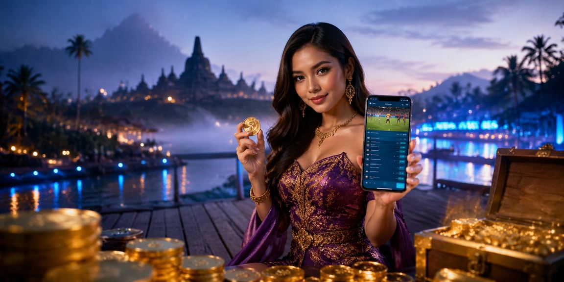 Pengguna membuat taruhan pada pertandingan sepak bola secara online dengan taruhan bawangtoto